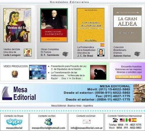 Libros edicion, impresion, diseño, distribucion www.mesaeditorial.com.ar