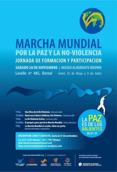 Jornada de formacion y participacion para la marcha mundial por la paz y la no violencia