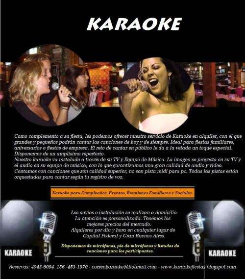 Alquiler karaoke 4943-6094 tu cantobar en tu casa!