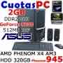 PC Completa, CPU AMD Phenom II X4 945 3GHz, Motherboard ASUS M3N78-VM, 2GB DDR2 Kingston