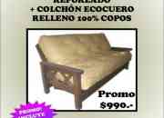 Usado, Futon 3 cuerpos + colchon ecocuero ? promo $990,00 segunda mano  Argentina 