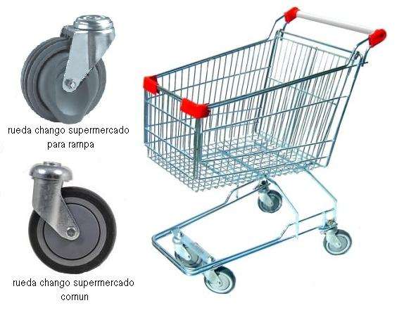Ruedas para chango de supermercado simple y de rampa