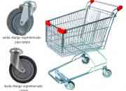 Ruedas para chango de supermercado simple y de rampa