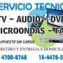 Servicio Tecnico Lcd-Tv-Audio-Dvd-Microondas-Play Station