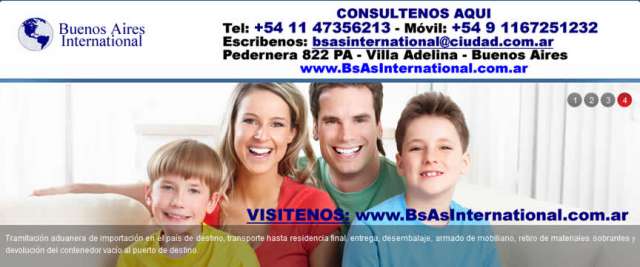 Servicio de mudanzas internacionales bsasinternational (011)-4735-6213