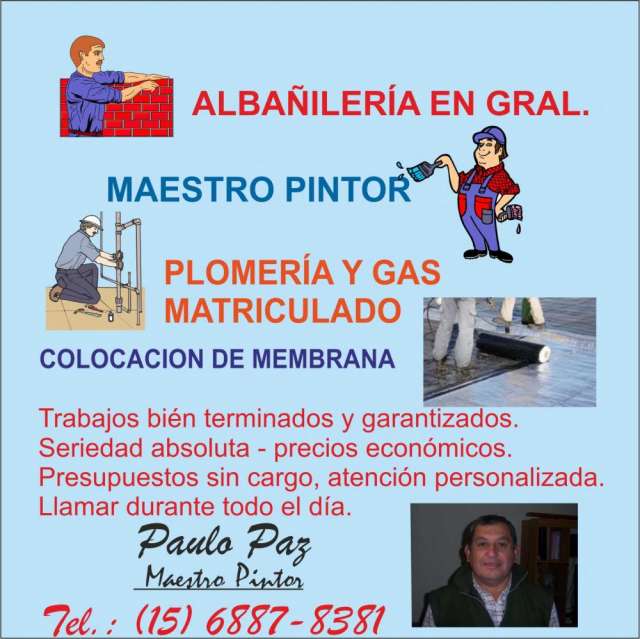 Busco trabajo de maestro pintor