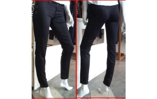 PANTALON GABARDINA ELASTIZADA BEIGE | Distrito Moda