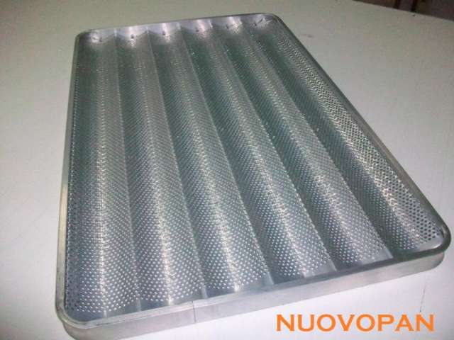 Bandejas bagueteras 70x45cm de aluminio con ondas