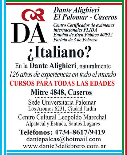 Dante alighieri el palomar caseros clases italiano en Caseros